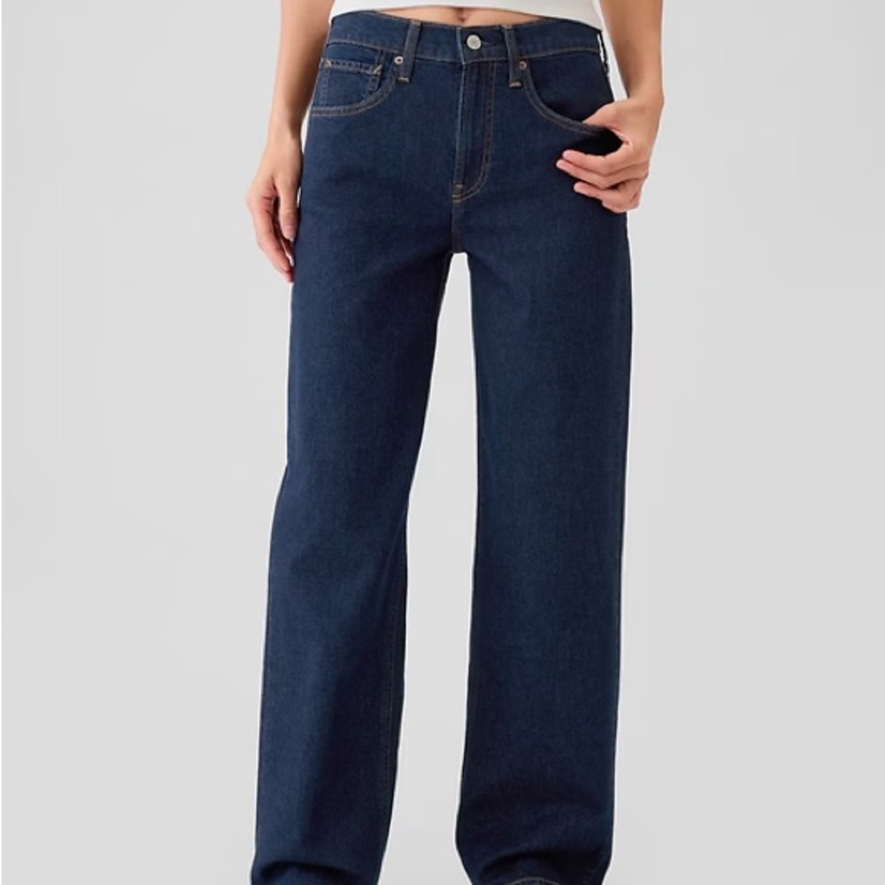 GAP Dark Wash Mid Rise 90s Baggy Jean